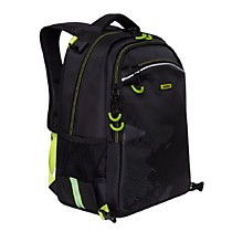 Рюкзак Grizzly RB-056-1 черно-зеленый с мешком для обуви