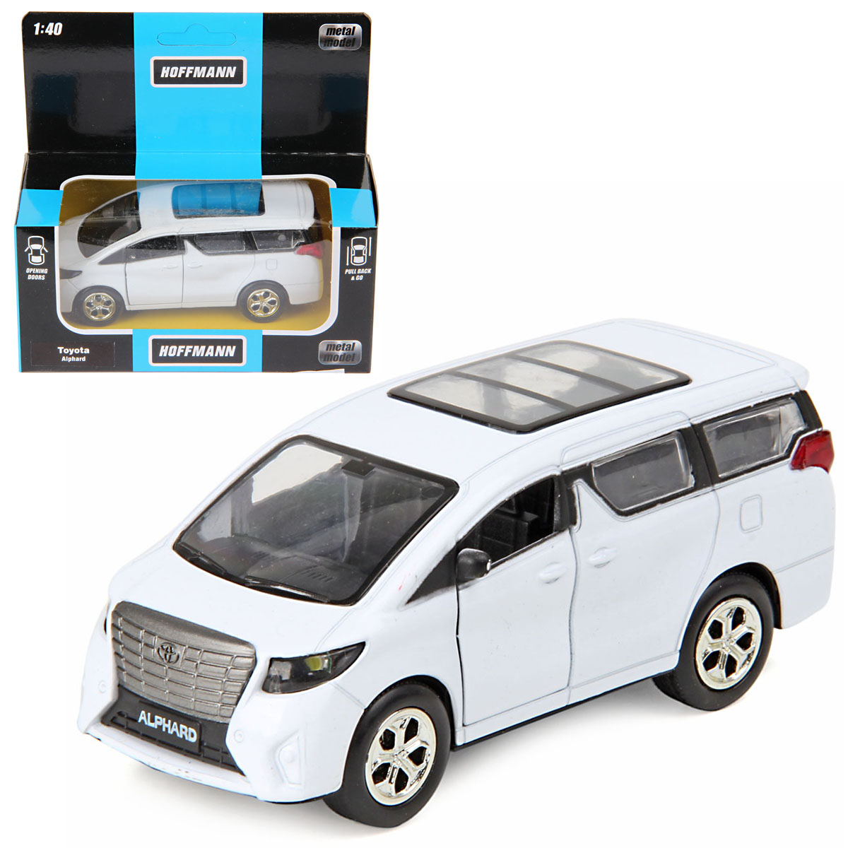 Машина металлическая модель Hoffmann Toyota Alphard White