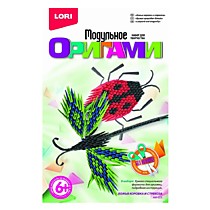 Модульное оригами "Божья коровка и Стрекоза"